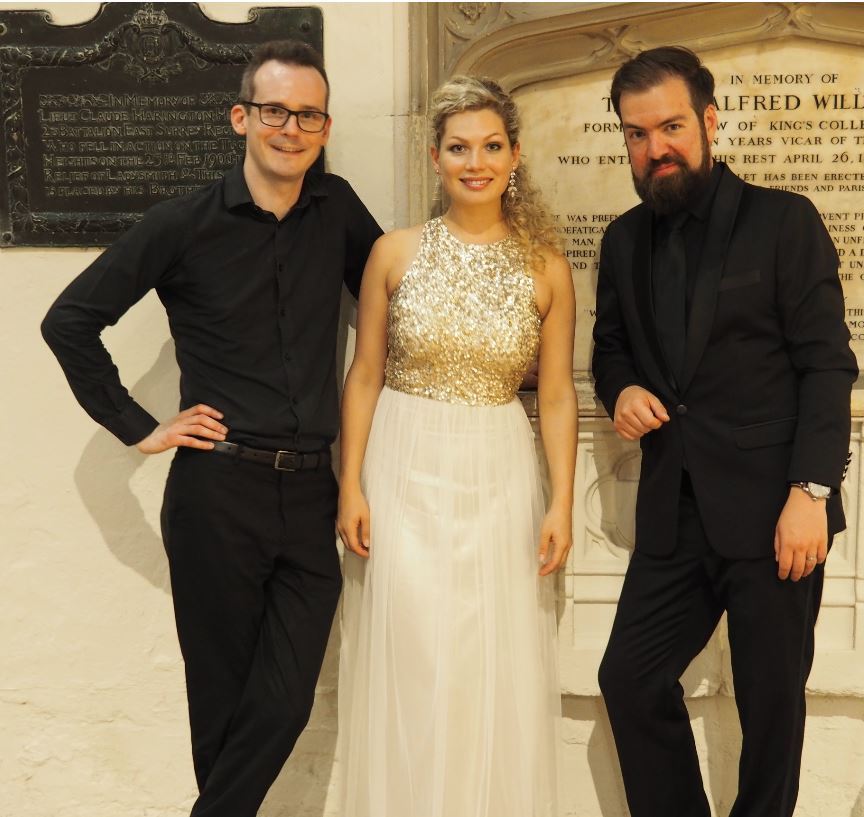 Julian our MD with Daniel Joy (Tenor) and Miranda Heldt (Soprano).   Photo Credit Paul Leonard 